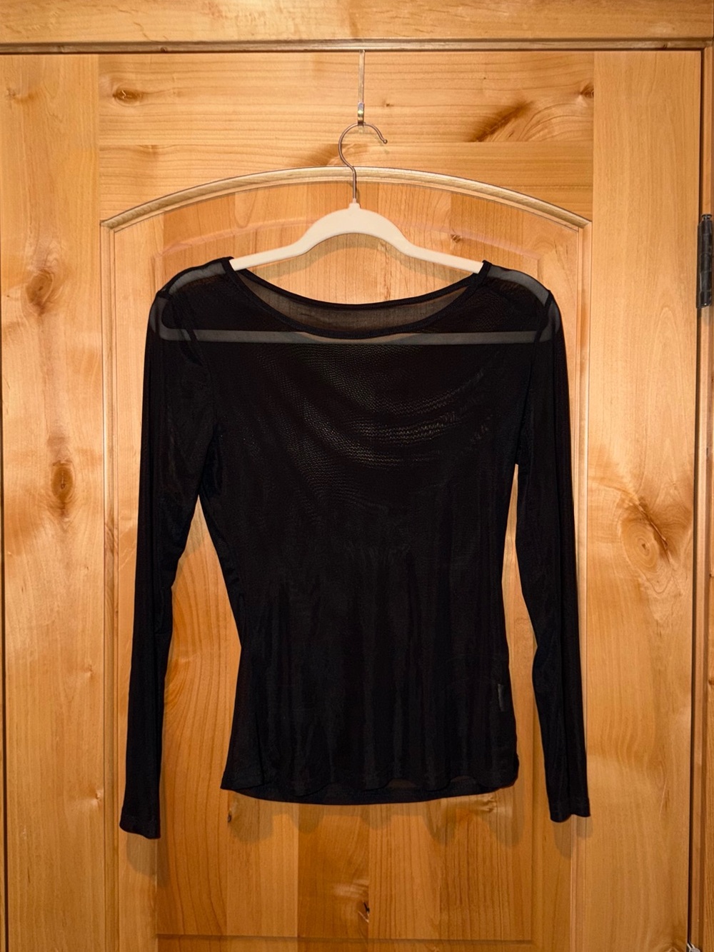 Amazon Black Sheer Long Sleeve Top